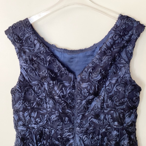 Alex Evenings Embellished Fit and Flare Soutache on Tulle Dress - Blue - 14W - Picture 7 of 10